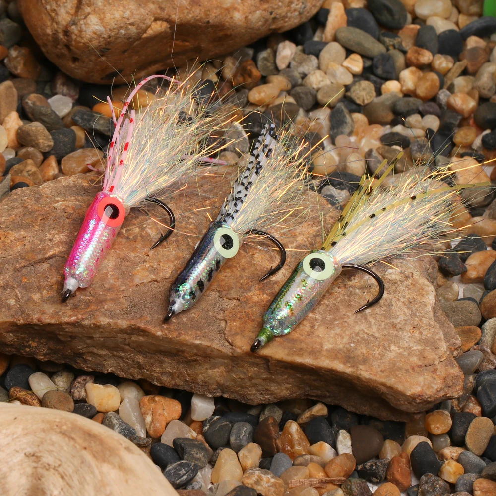 3PCS Leuchtende Augen Tintenfisch Fliegen Künstliche Harte Köder Streamer Salzwasser Big Game Fliegen Für Inshore Offshore Salzwasser Arten – Detail 9