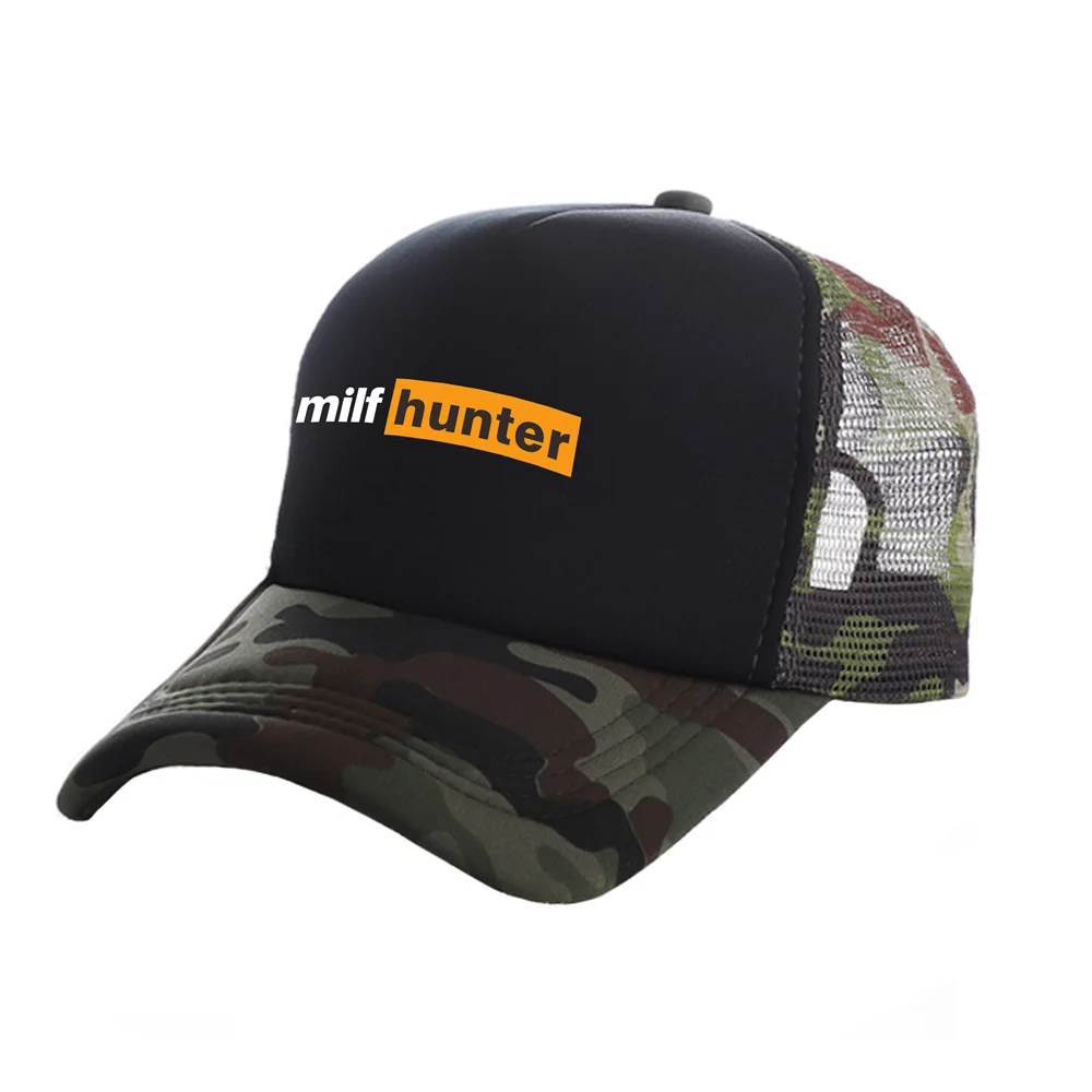 Milf Hunter Trucker Caps Fashion Cool Milf Hunter Hats Baseball Cap Summer Outdoor Sun Mesh Caps MZ-506