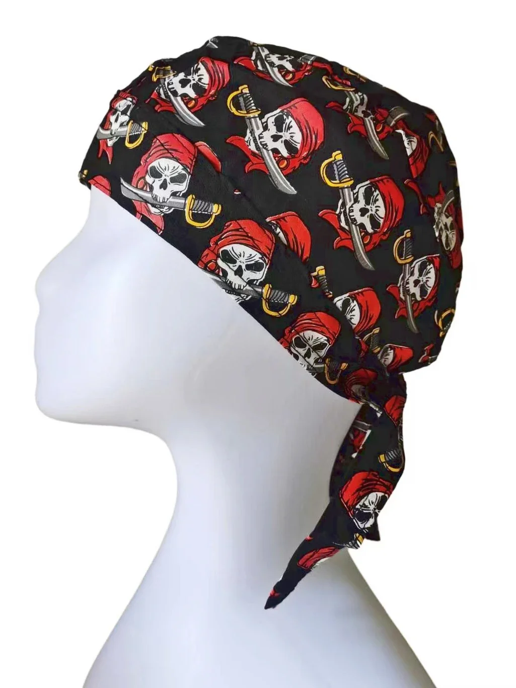 New Skull Print Pirate Hat For Men 's Cap Helmet Riding Cylcing Caps Cotton Male Caps Outdoor Hiphop Dancing Headscarf Headgear 6