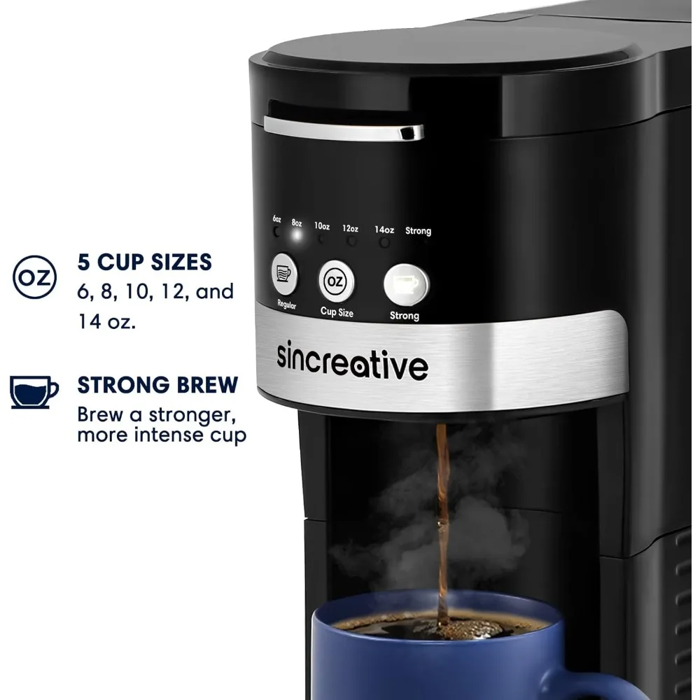 Cup Coffee Maker with Milk Frother, Single Serve Brewers for K Cup Pod or Ground Coffee, Latte Cappuccino Coffee Machine 4