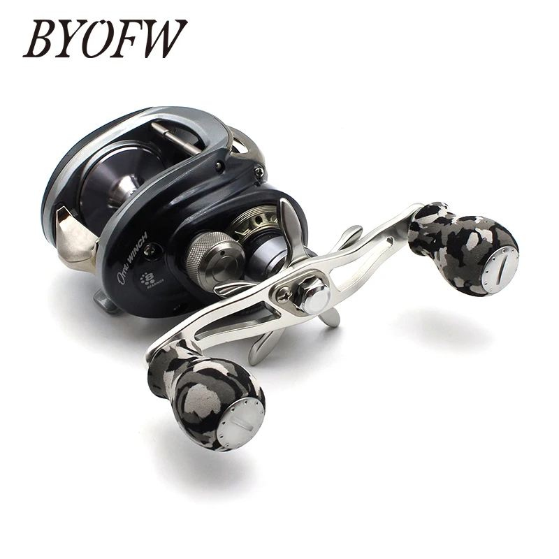 BYOFW 95mm Aluminum Alloy Baitcasting Fishing Reel Handle Grips for Abu Garcia Daiwa Camouflage EVA Knobs Replacement Accessory