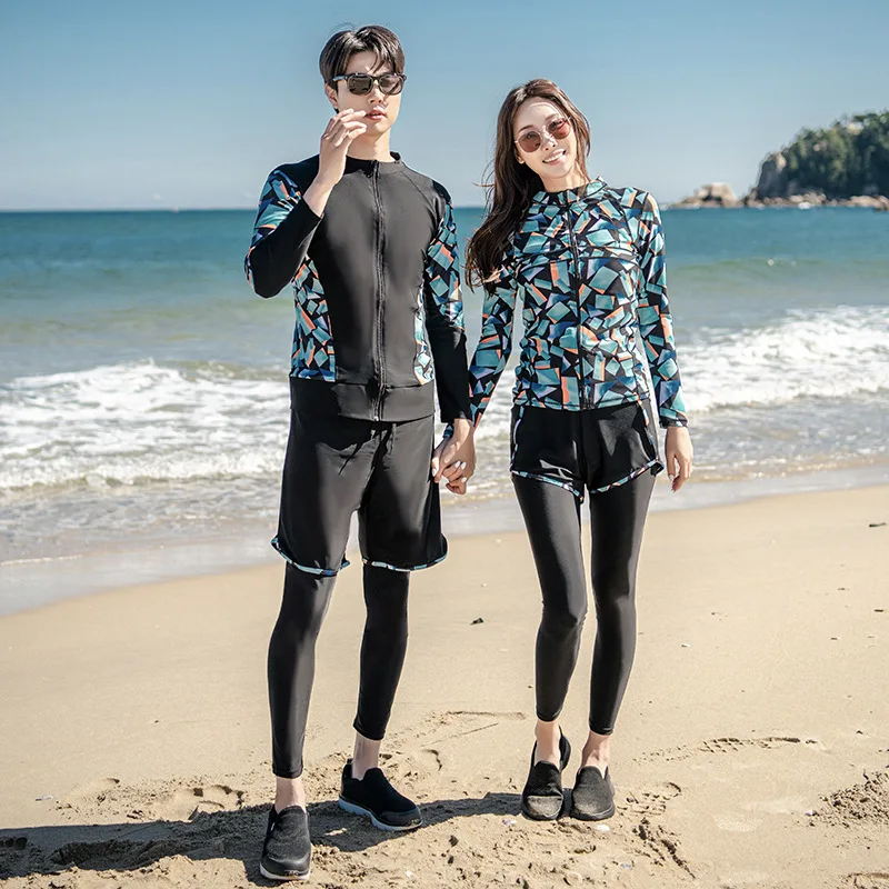 

Diving Suit Female Long-sleeved Split Sunscreen Swimsuit Couple Suit 2023 Surfing Male Long-sleeved Rash Guard Jellyfish Jacket