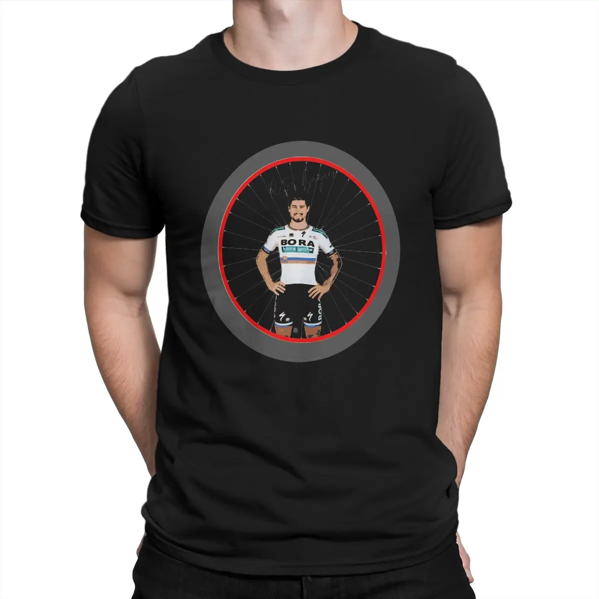 Camiseta de manga corta para hombre, camisa con cuello redondo, estampado Vintage de Peter Sagan Driver, 100% algodón