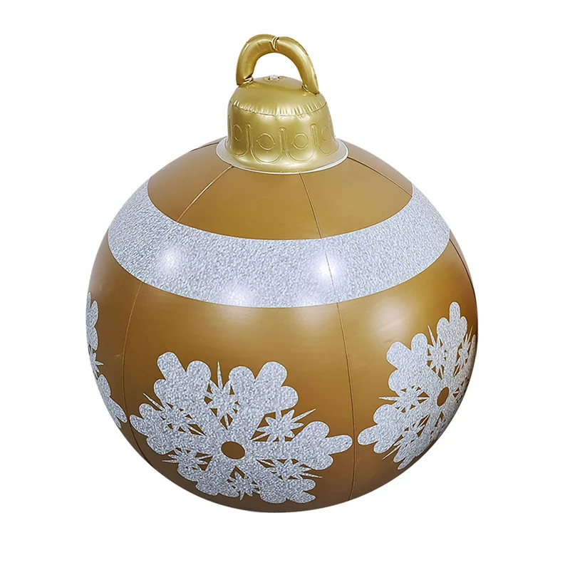 thumbnail image 1 of Bola inflable navideña de 60 cm, bola decorada de PVC, bolas gigantes grandes, bolas de juguete para decorar árboles de Navidad, bola sin adorno de luz, 1 of 5