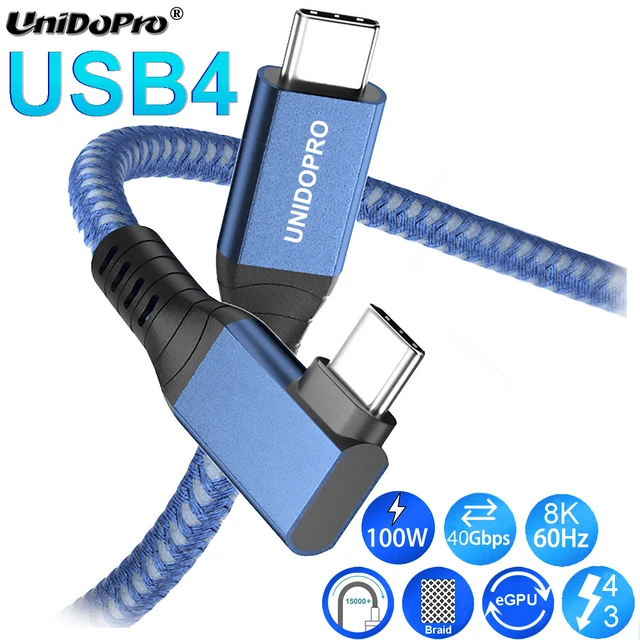 Thunderbolt 4 Type C Cable, USB4 PD 100W 40Gbps Data Transfer 8K