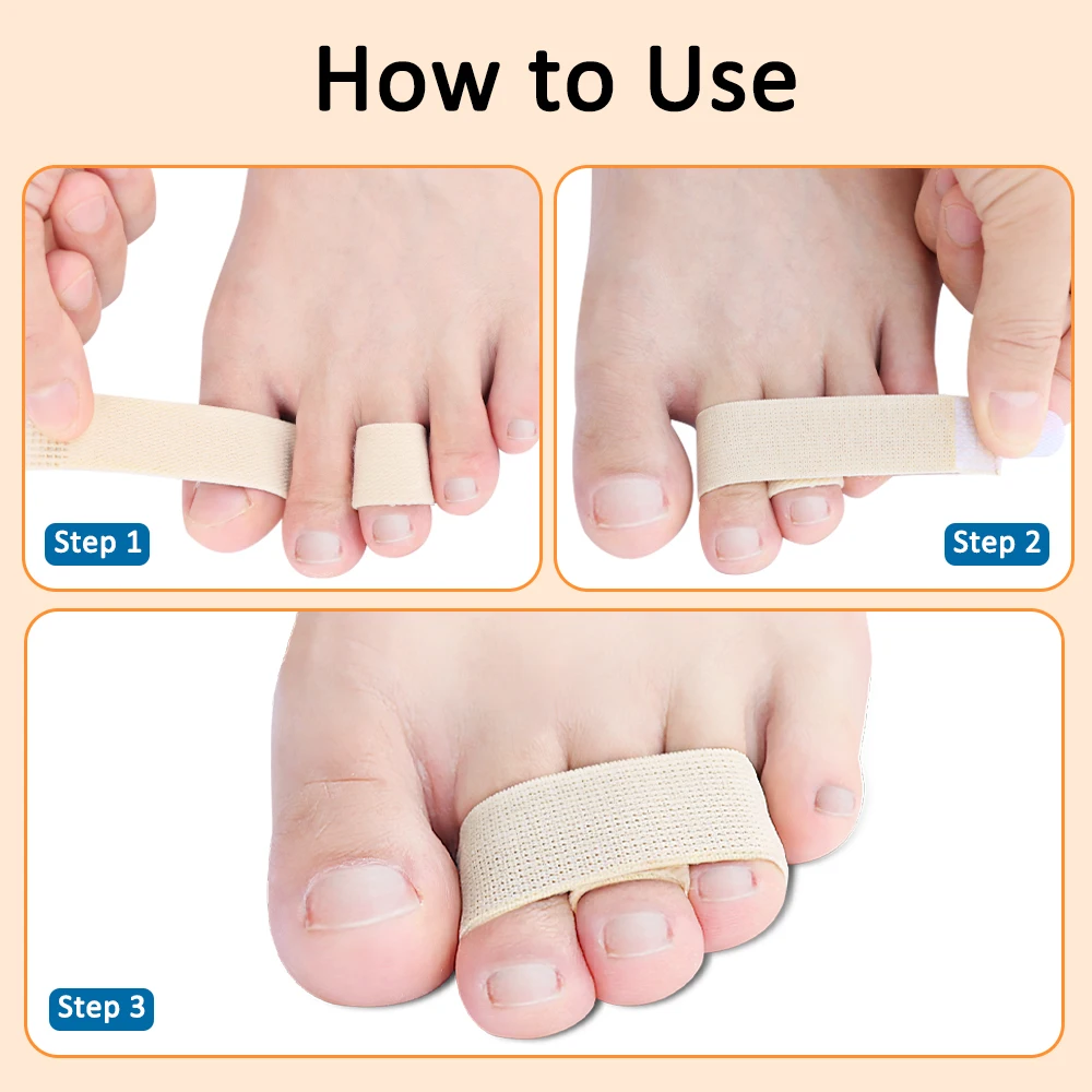 Hammer Toe Straightener 1/2/5Pcs Toe Splints Bandages for Broken Bent Overlapping and Hammer Toes Protector