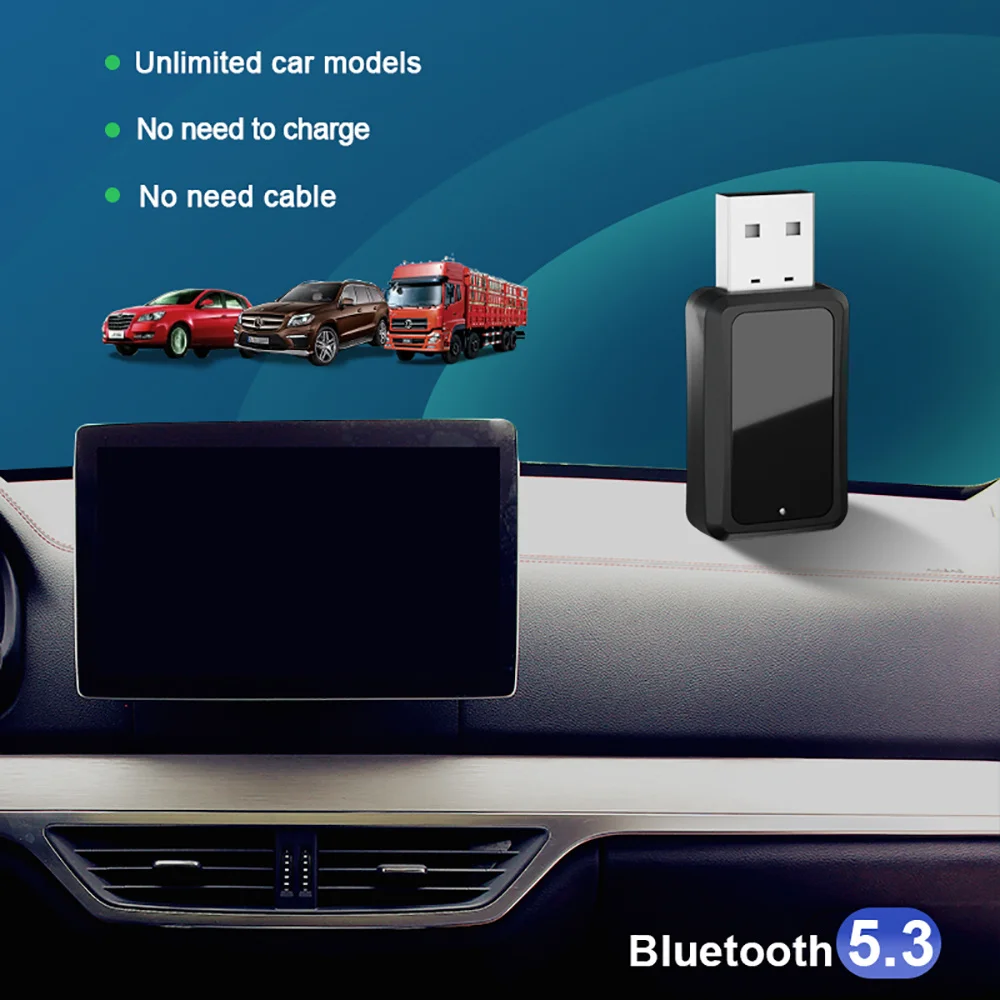 Car Bluetooth 5.3 FM02 Mini USB Transmitter Receiver LED Display Handsfree Call Car Kit Auto Wireless Audio For Fm Radio