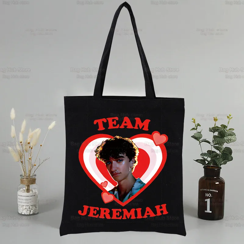 

Team Jeremiah Tote Bag Shopping Original Design Black Unisex Travel Canvas Bags Eco Foldable Shopper Bag