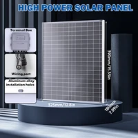 Kit d'énergie solaire 500W avec contrôleur de charge solaire 100A, pinces crocodile et câble DC, chargeur de batterie solaire 12V pour camping-car, camping, système hors réseau domestique 5