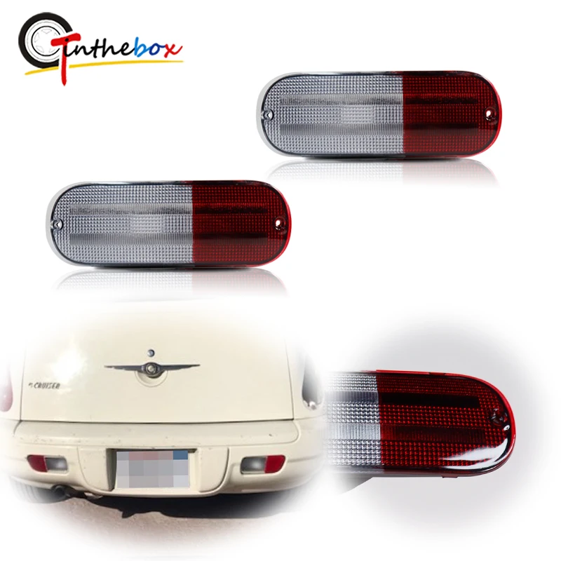 Rear Bumper Reflector Backup Reverse Light Cover Housings Kit For 2001-2005 Chrysler PT Cruiser