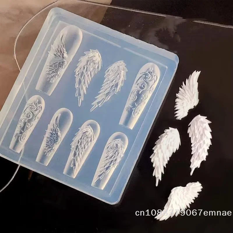[ZS]1개 귀여운 나비 날개 실리콘 네일 몰드 재사용 가능 템플릿 스탬핑 3D DIY 디자인 네일 아트 부품 장식 도구