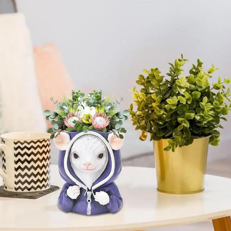 Succulent Planter Cartoon Shaped Small Succulent Pot Cartoon Chinese Animal Succulent Planter Desktop Ornament For Bookshelf