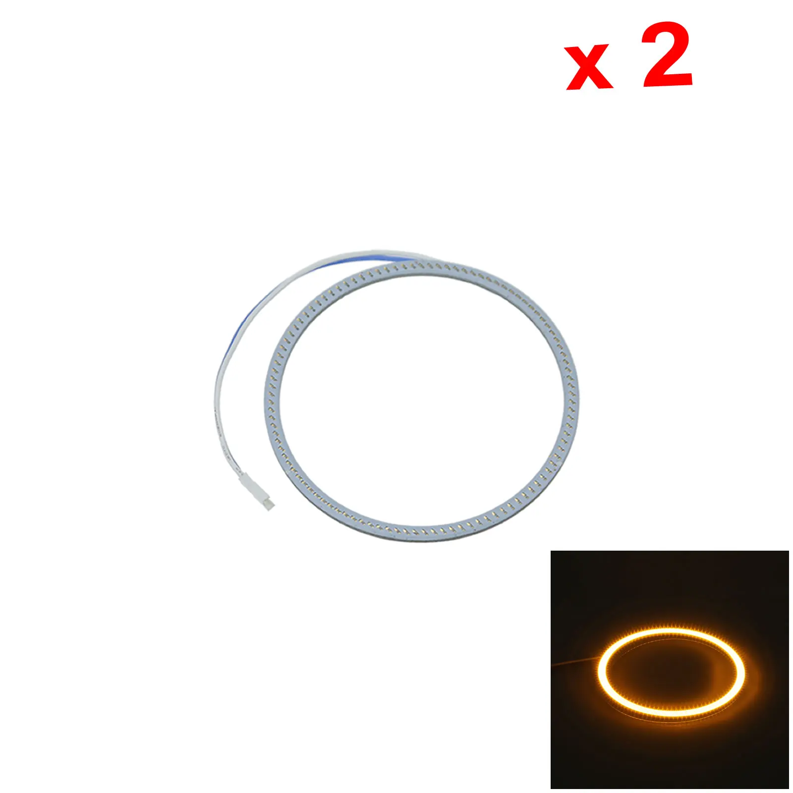 

2x желтые Авто ангельские глазки, кольца с ореолом, лампочка с сигналом 95 мм, 1 излучатель, лампочка с искусственными элементами