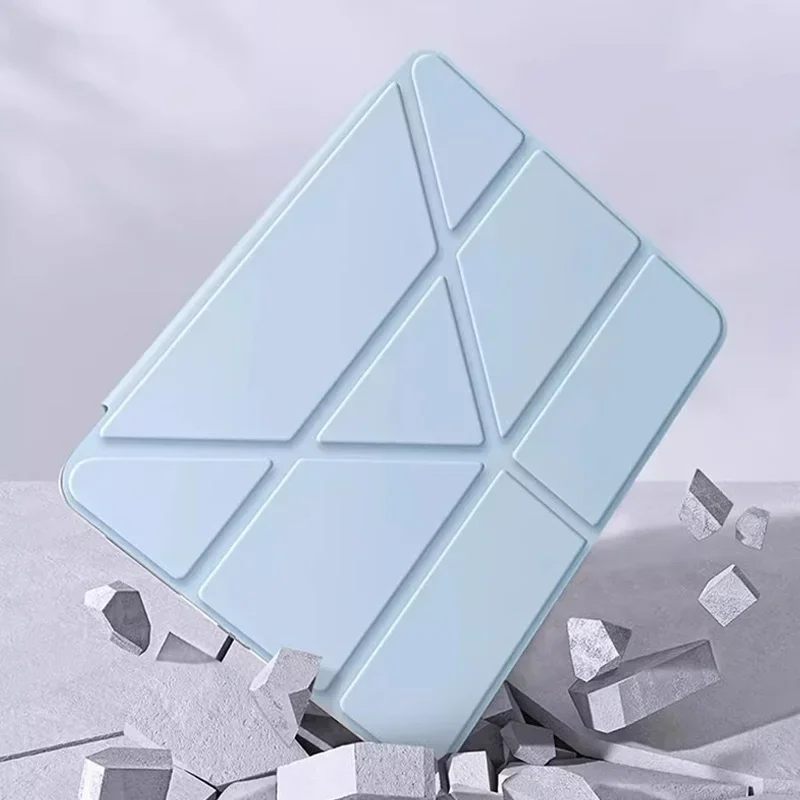 Transparent Multi-Folding Tablet Cover with Pencil Holder