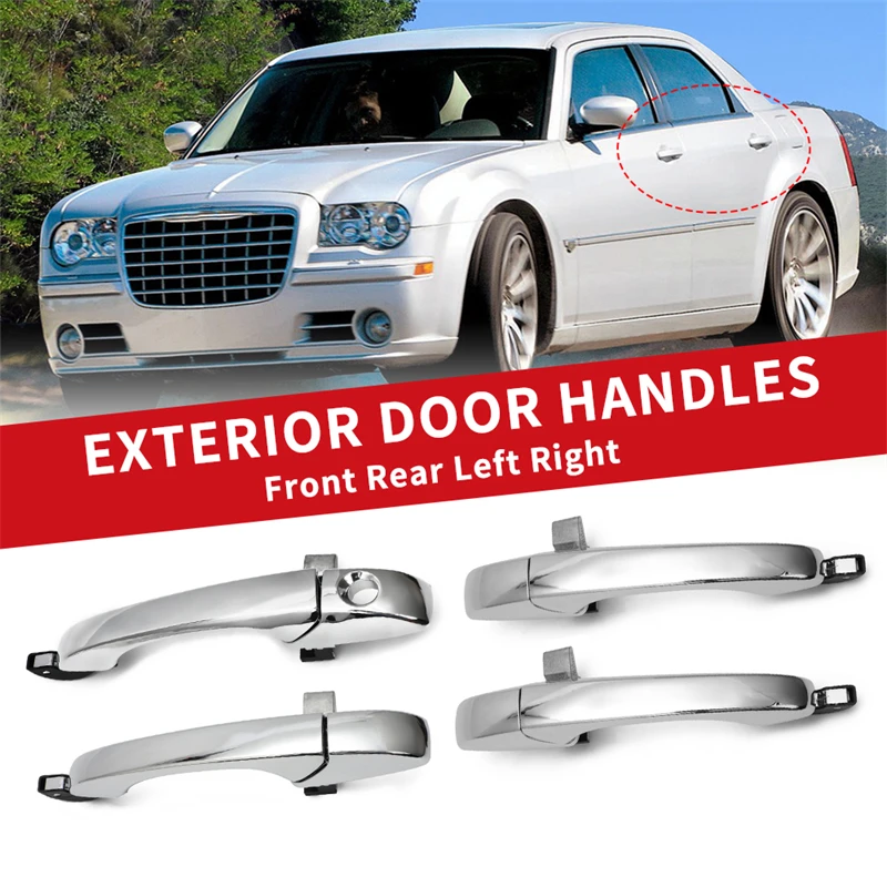 Car Front Rear Door Outer Handle For Chrysler 300C 2005 - 2010 Dodge Magnum 2005 - 2008 Charge Chrome Handle 5065800AG 5065800AE