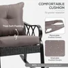 2 Piece Outdoor Wicker Rocking Chairs with Padded Cushions, Aluminum Furniture Rattan Porch Rocker Chairs with/Armrest 5