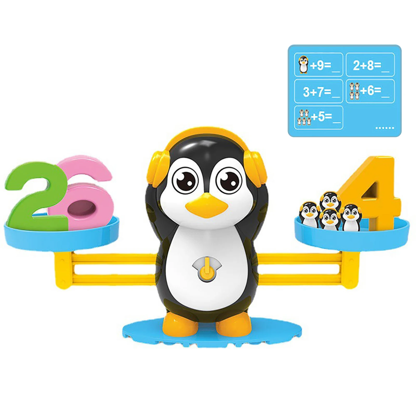 Montessori Math Toy Digital Penguin Balance Scale Educational Math Penguin Balancing Scale Number Board Game Kids Learning Toys