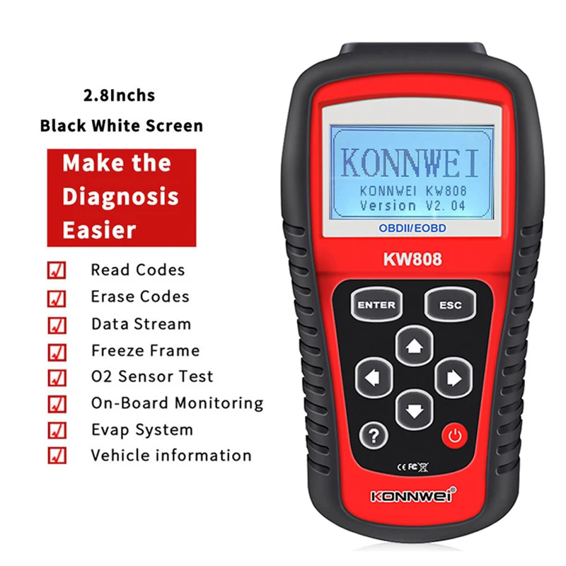 MS509 Same model KW808 OBD2 EOBD SCANNER TOOL Automotive Fault Scanner Diagnostic Instrument computer diagnostic instrument veepeak obdcheck ble obd2 bluetooth scanner auto obd ii diagnostic scan tool for ios