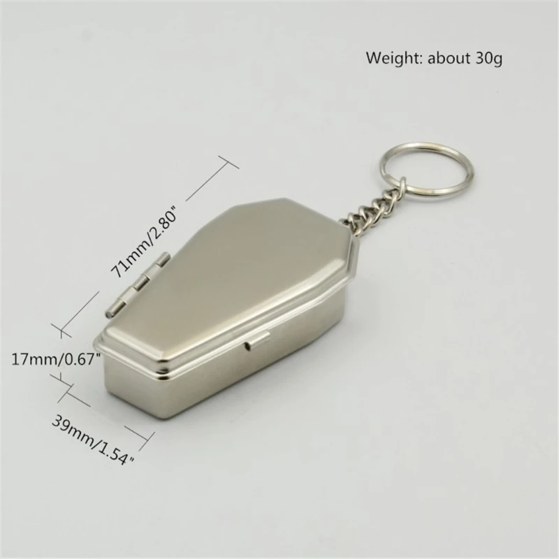 Mini Tinplate Coffin Shape Pocket Ashtray Portable Ash Tray with Lids Travel Auto Smoking Ash Organizer