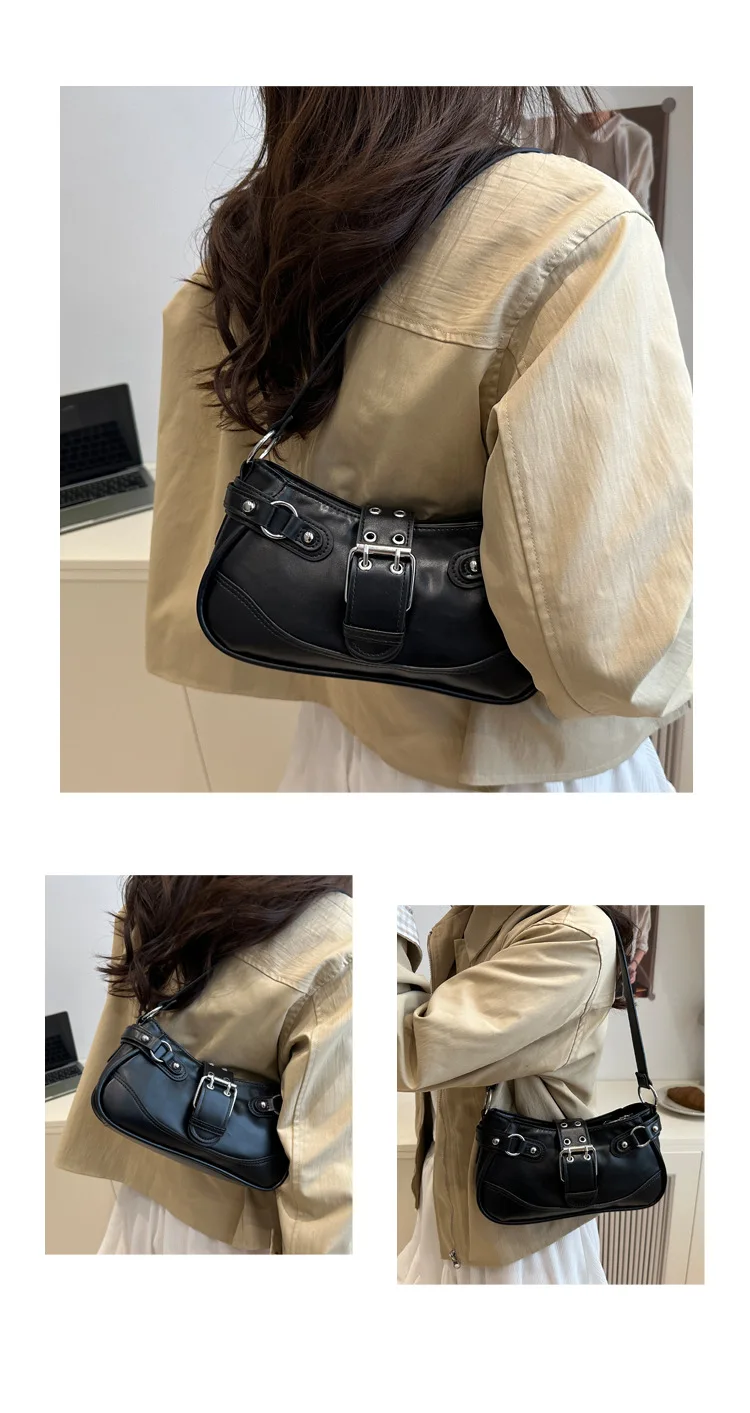 Taschen für Damen 2025, neue trendige und vielseitige Retro-Hot-Girl-Achseltasche, Nischentextur, Halbmondtasche, einzelne Schulter-Crossbody-Tasche – Detail 15