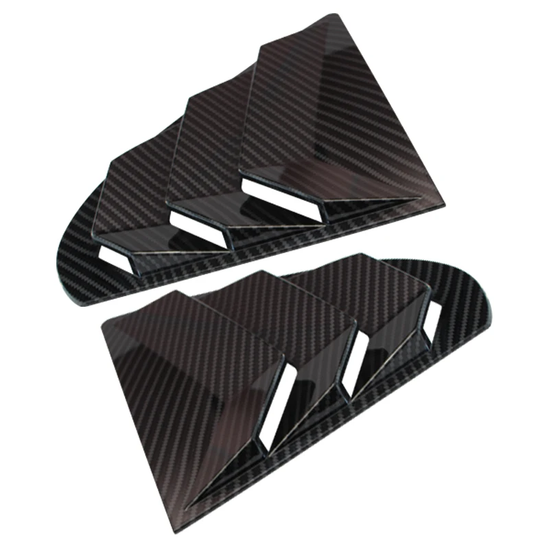 미쓰비시 랜서 EX X EVO 2008-2018 차량용 리어 윈도우 사이드 벤트 셔터 루버 커버 트림 카본 파이버 룩/블랙