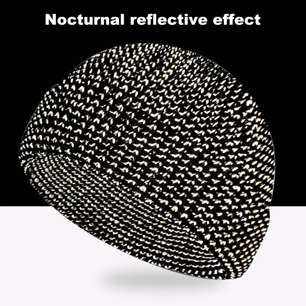 Unisex Winter Reflective Beanies High Visibility Noctilucent Reflective Knit Hat Glow In Dark for Night Running Walking
