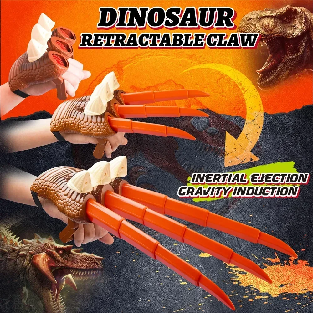 Extra-long Retractable Dinosaur Claw Prop Cosplay for Children&rsquo;s Photos Stage Performance Party