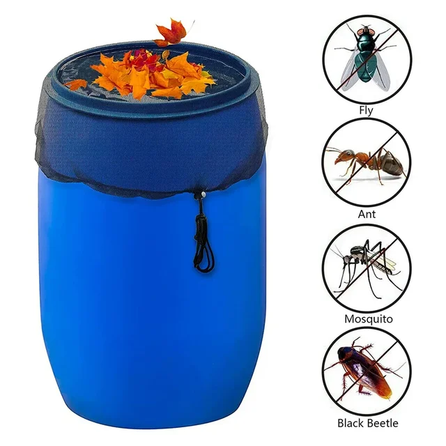 60CM Mesh Cover Netting For Rain Barrels PE Water Collection Buckets Anti Mosquito Water Protection Tank Raindrop Harvesting 2