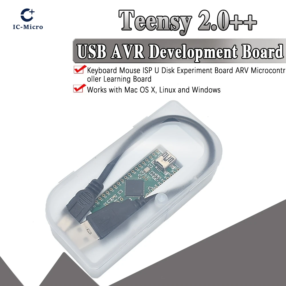 Teensy 2.0 + + placa de desenvolvimento usb avr isp u disco teclado mouse placa experimental at90usb1286 para arduino xcw