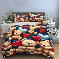 Ensemble cadeau décoratif d'ours en peluche, plusieurs tailles pour chambre d'enfant et d'adulte, magnifique ensemble de literie 3 pièces, cadeau 3