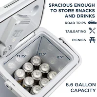 Refroidisseur et réchauffeur électrique avec poignée, réfrigérateur thermoélectrique Portable de 24 L pour véhicules et camions, cordon d'alimentation domestique 110V AC 2