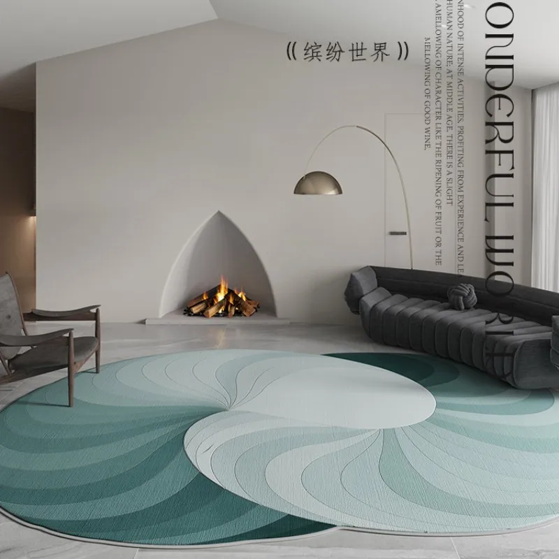 Fluffy Soft Lounge Rug Morandi Living Room Decoration Shaped Carpet Light Luxury Rugs for Bedroom Thicken Irregular Non-slip Mat 4