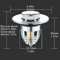 Universal Pop-Up Bathroom Sink Stopper Odor-Resistant Press-To-Close Drain Plug for Washbasin Accessories Hair Catcher Strainer 3