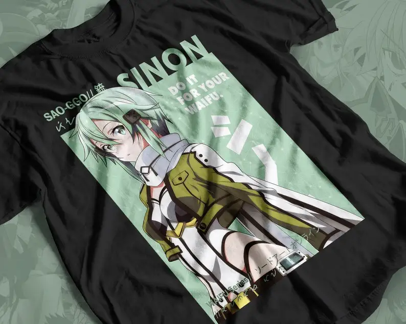 Sinon Anime T-shirt Unisex  Manga Lovers Shirt, Graphic Anime Tee, Manga Shirt