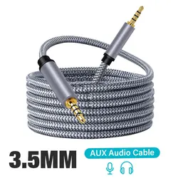 Premium 3.5mm Audio Aux Cable - High - Quality Sound Connection for Headphones, Laptops, Music Players, and Car Audio (Available in 1m, 3m, 5m, 10m Lengths) (Grey)