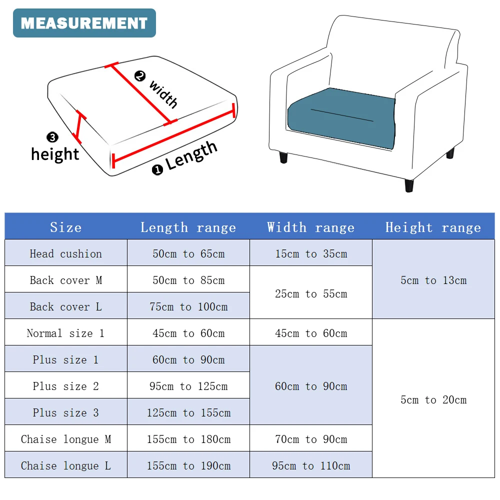 Jacquard Sofa Cushion Cover for Living Room Thicken Seat Chair Cover Adjustable Couch Cover Pets Kids Furniture Protector 2