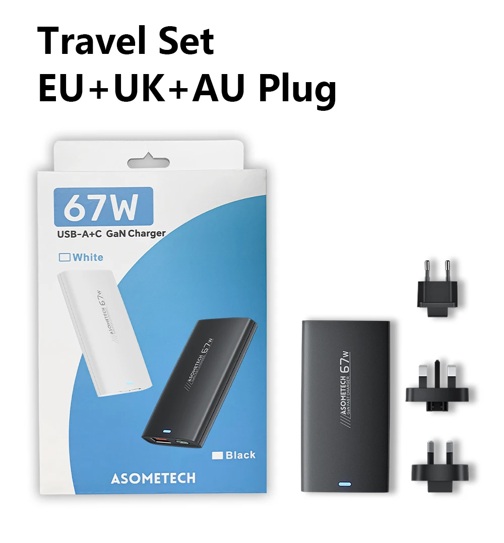 Asome tech 67w gan ladegerät ultra dünne schnell ladung qc 3,0 pd pps mini usb typ c ladegerät für macbook laptop iphone 14 ipad samsung – Detail 12