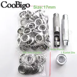 Versatile Metal Eyelet Grommet Punch Tool Set for Fabric and Crafting Projects (Dia. 17mm)
