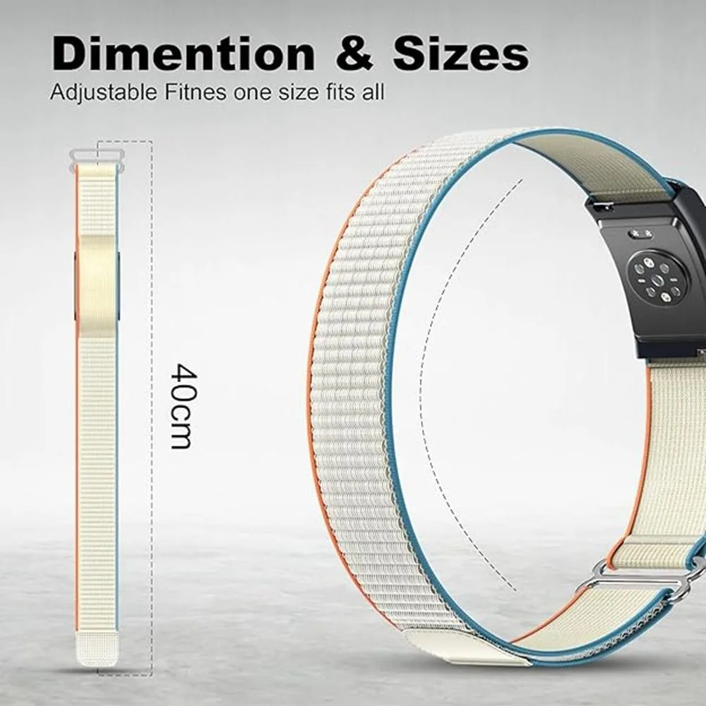 Adjustable Nylon Sport Band - Breathable Loop Design Fitness Tracker Strap, 22mm