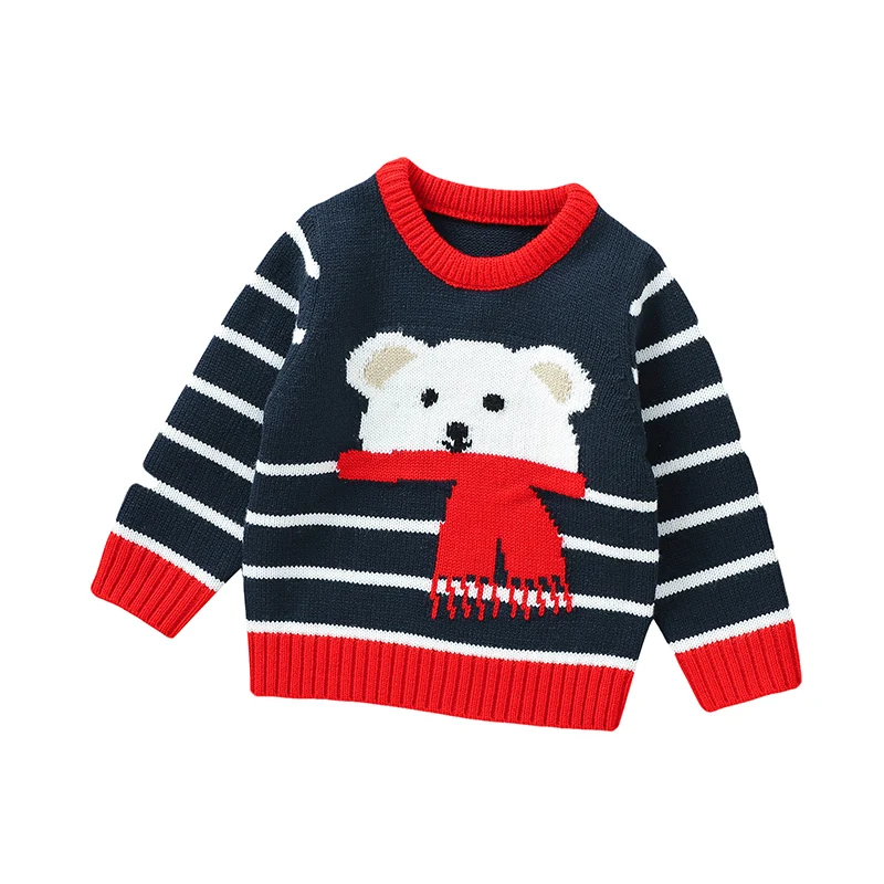Teddy Bear Print Long Sleeve Baby Boys & Girls Winter Sweaters Soft O-neck Infant Sweatshirt For 6-36 Months Newborn baby girls sweater