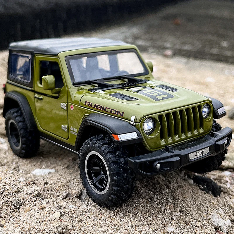 132 Jeeps Wrangler Rubicon OffRoad Alloy Model Car Toy Diecasts Metal Casting Sound and Light