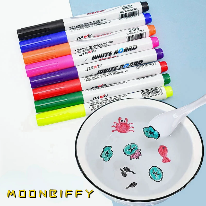 

8/12 Colors Floating Magical Water Painting Pen Whiteboard Magic Waterpen Kids Educational Learning Creation for Children's Toys