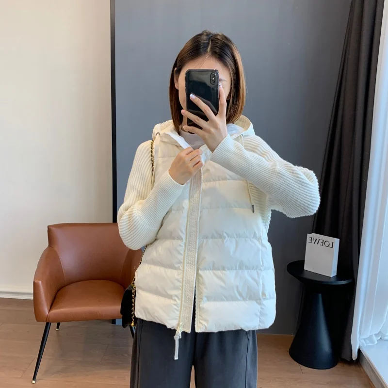 

2023 New down Jacket 90 White Duck down Light Warm High Density Diamond-Proof Velvet Hooded down Jacket Coat