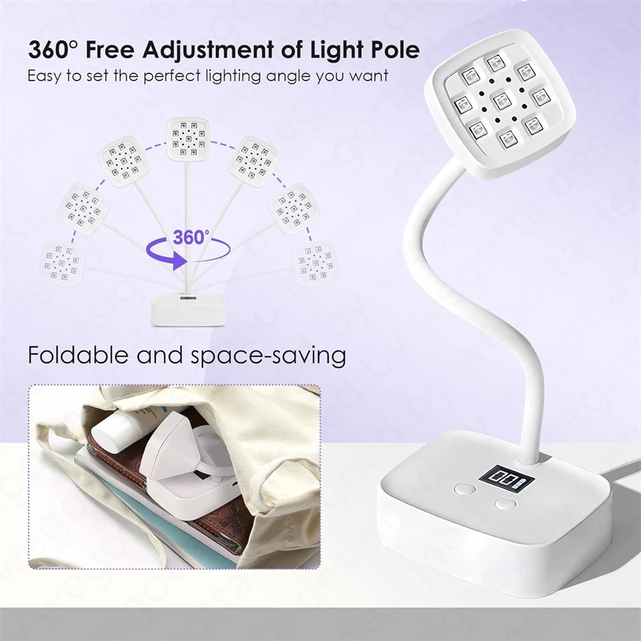 Rechargeable Sun uv Led Nail Lamp Professional uv Light for Gel Nails,Mini Nail Dryer Led uv Light Lamp for Nail Art Salon 3