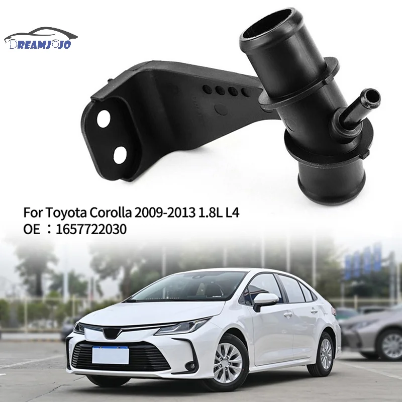 

New Coolant Hose Connector Pipe Adapter For Toyota Corolla 2009-2017 Black ABS 16577-22H02,16577-0T030,165770H010, 165770T030