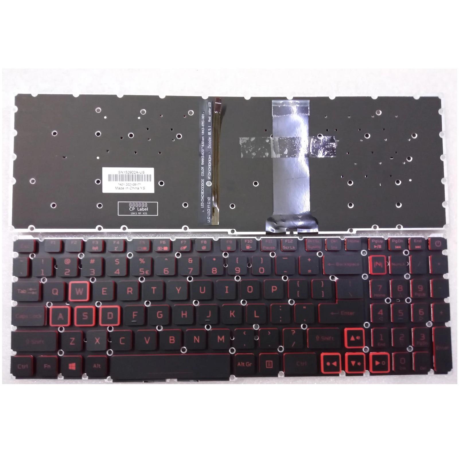 

New for Acer Nitro 5 AN515-54 AN515-54-51M5 AN515-54-71FT US Backlit Keyboard
