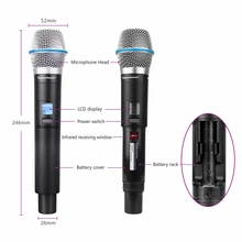  GLXD4 B87a Professional Wireless Microphone 2 Channels High Quality UHF Handheld Mic for Karaoke Praty CHurch Show Meeting 