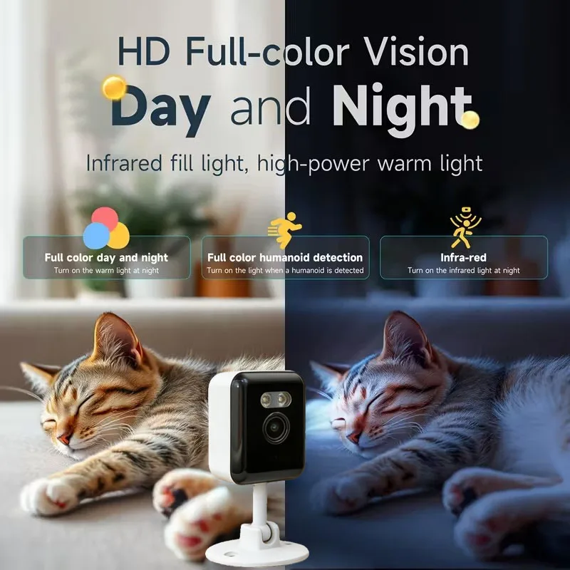 2MP HD Wifi Security Camera Mini Indoor Home Surveillance Camera Night Vision Two Ways Audio Human Detection 2.4G IP CAM 2