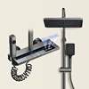 Bathroom Shower Full Set Gray Digital Display Shower System Set  Piano Button With Ambient Light Faucets Shower Head 1