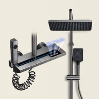 Gray Bathroom Shower Set Digital Display Shower System Set Wall-mounted Piano Key Shower System Bath Faucet Set 1